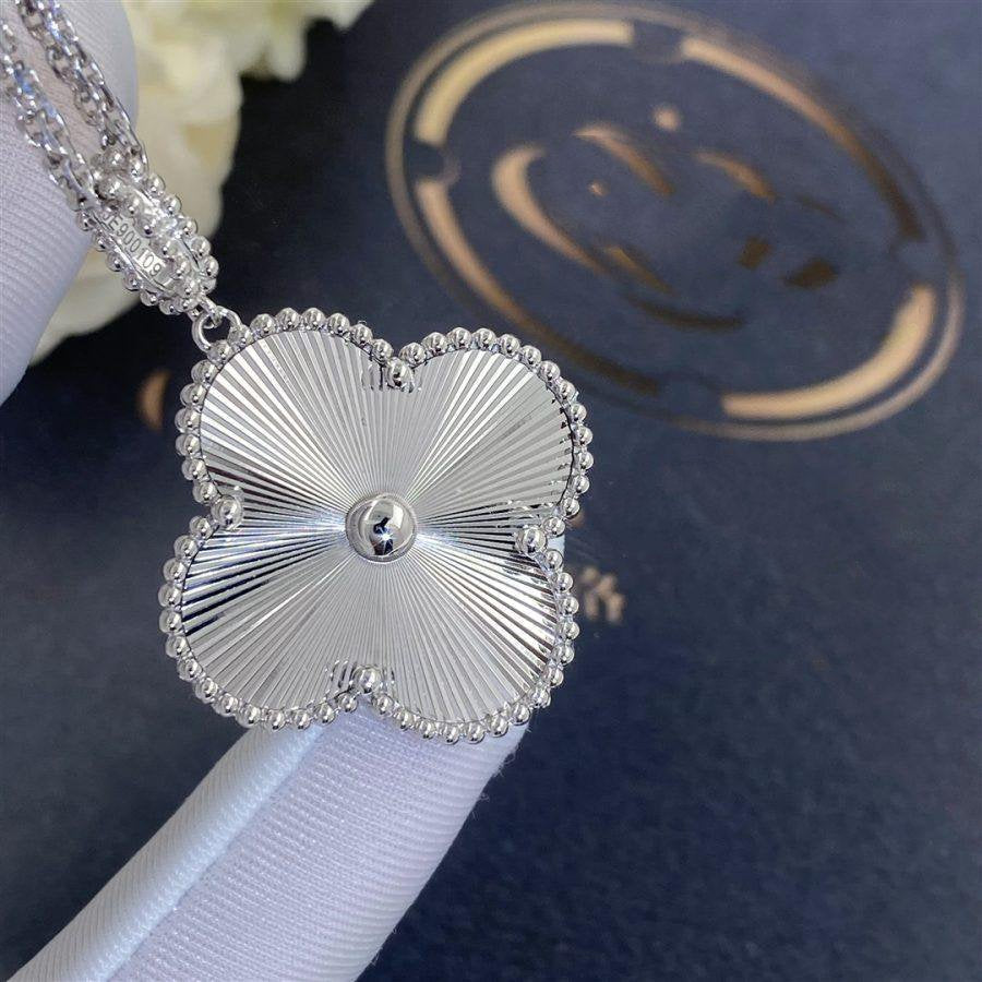 [NOVO]CLOVER 25MM SILBER GROSSE KLEE-HALSKETTE