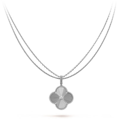 [NOVO]CLOVER 25MM SILBER GROSSE KLEE-HALSKETTE
