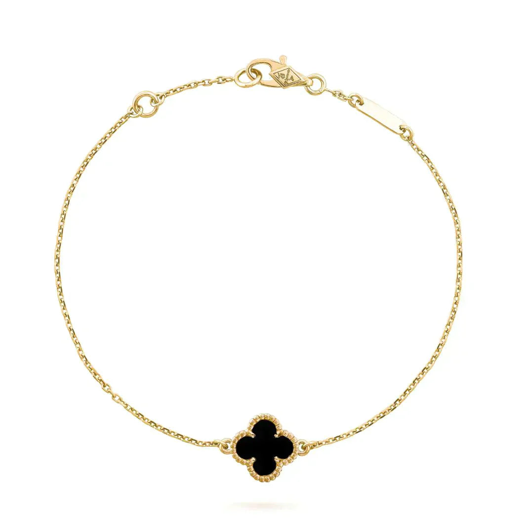 [NOVO]CLOVER ONYX EINZELNE BLUMENARMBAND