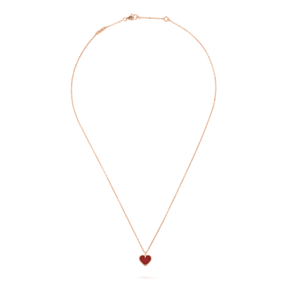 [GALE]SWEET CLOVER CARNELIAN HEART NECKLACE