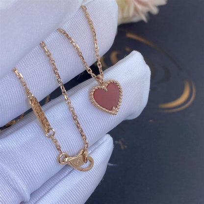 [GALE]SWEET CLOVER CARNELIAN HEART NECKLACE