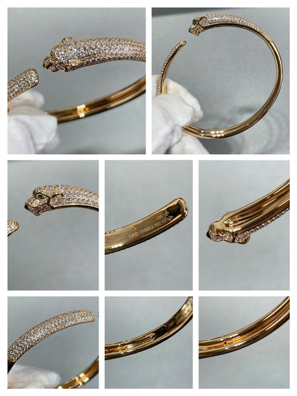 [GALE]PANTHERE FULL DIAMOND OPEN BRACELET
