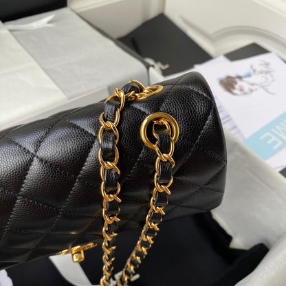 Medium Classic Flap Bag 23cm Black Caviar Gold Hardware