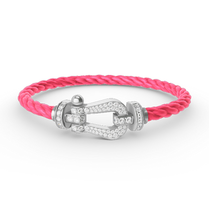 [GALE]FORCE LARGE HORSESHOE FULL DIAMOND BRACELET SILVER
