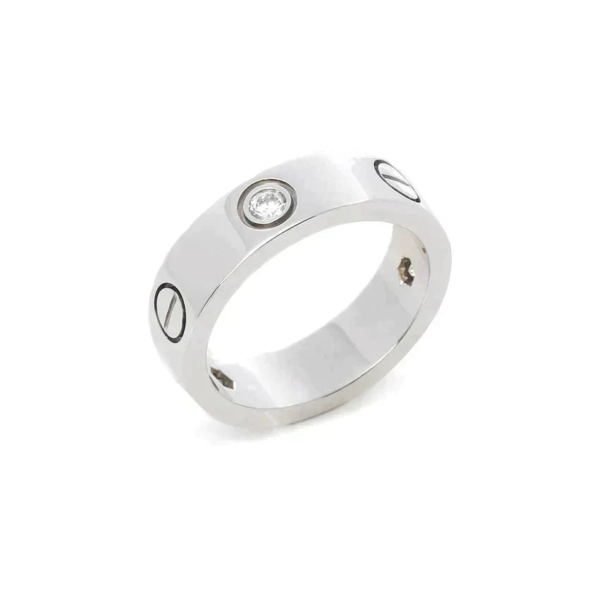 [NOVO] Liebesring 5,5 mm 3 Diamanten Silber