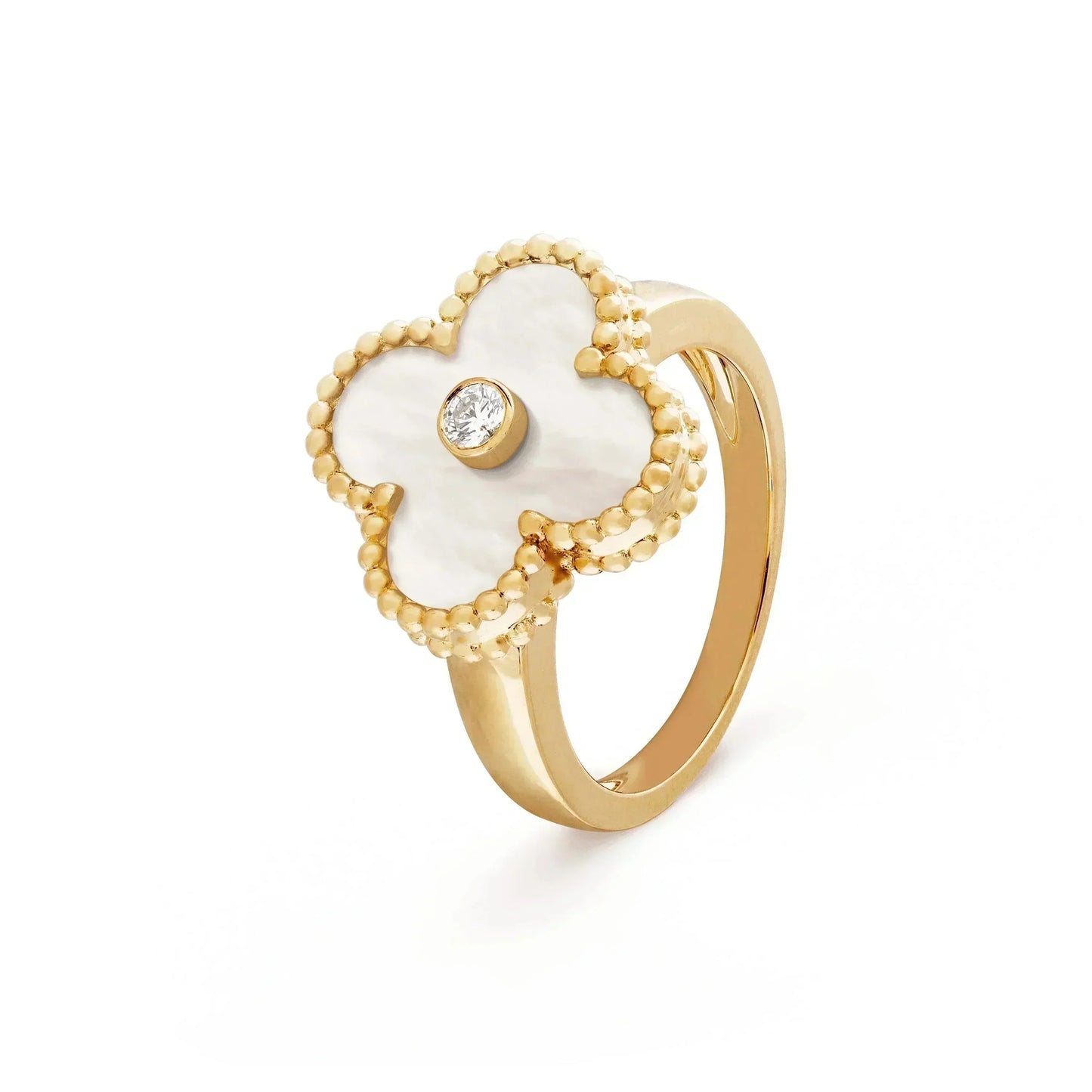 [GALE]CLOVER PINK MOP RING GOLD DIAMOND