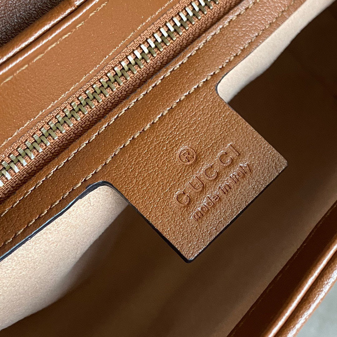 GG Marmont 26cm Brown Calfskin Gold Hardware